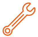 Logo représentant représentant un outil pour illustrer la rubrique Produits et conseils de la FAQ.