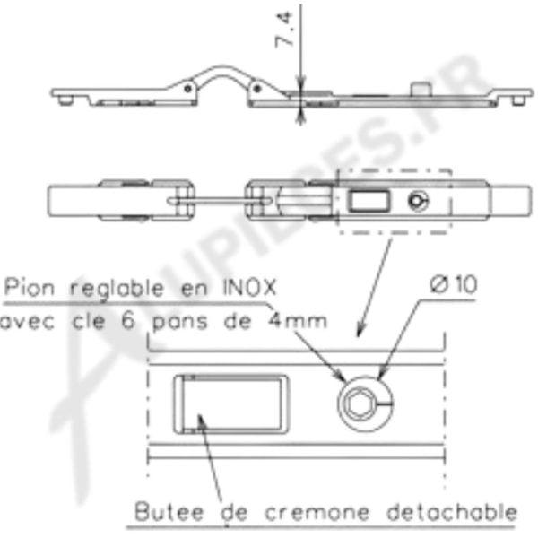 TKF012 Fermeture à renvoi Technal FX SAPHIR COTES