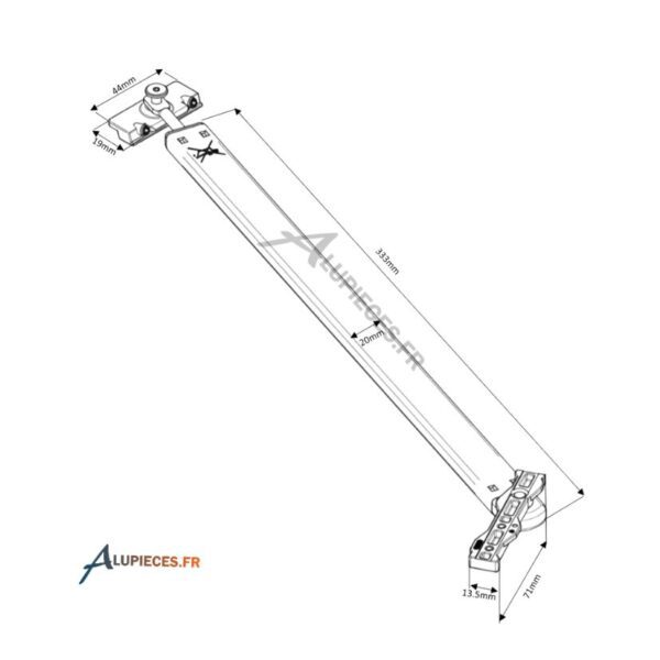 Technal Limiteur d'ouverture avec frein FY65 - cotes
