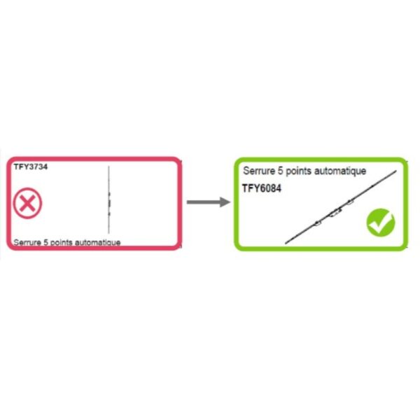 Serrure 5 points automatique Technal - TFY6084 -002