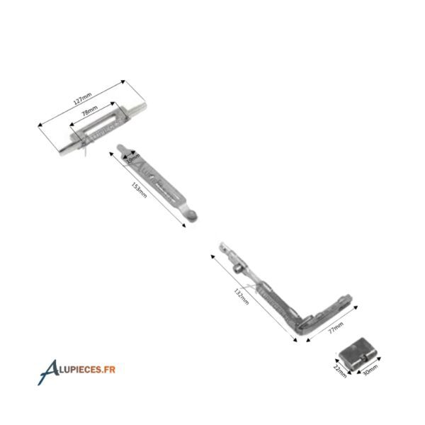 Cotes Ferrure Technal pour fenêtre 2 vantaux ouverture à la Francçaise