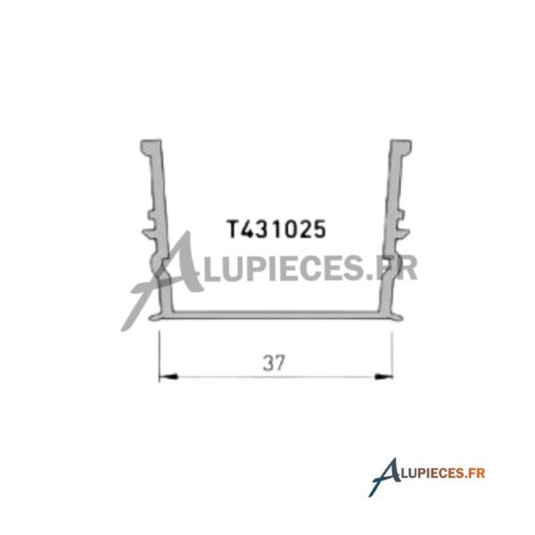 T431025 Bouclier pré-percé Technal pour coulissant - Cotes