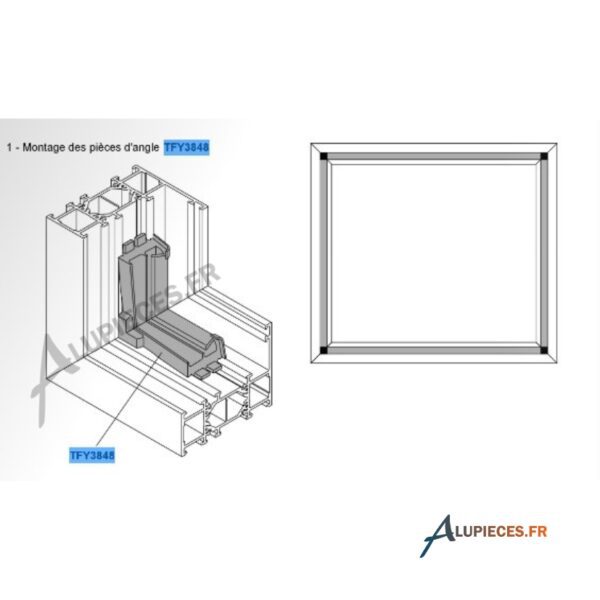 TFY3848 Piece angle Technal pour joint central de FY55/65