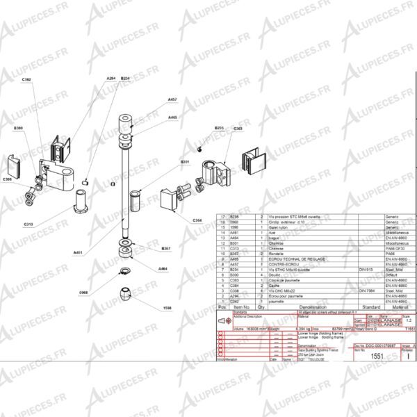 T1551 Paumelle basse repliable PL Technal-002