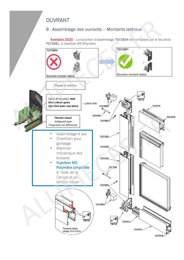 TGY3804 Bouchon montant latéral Technal GY-001